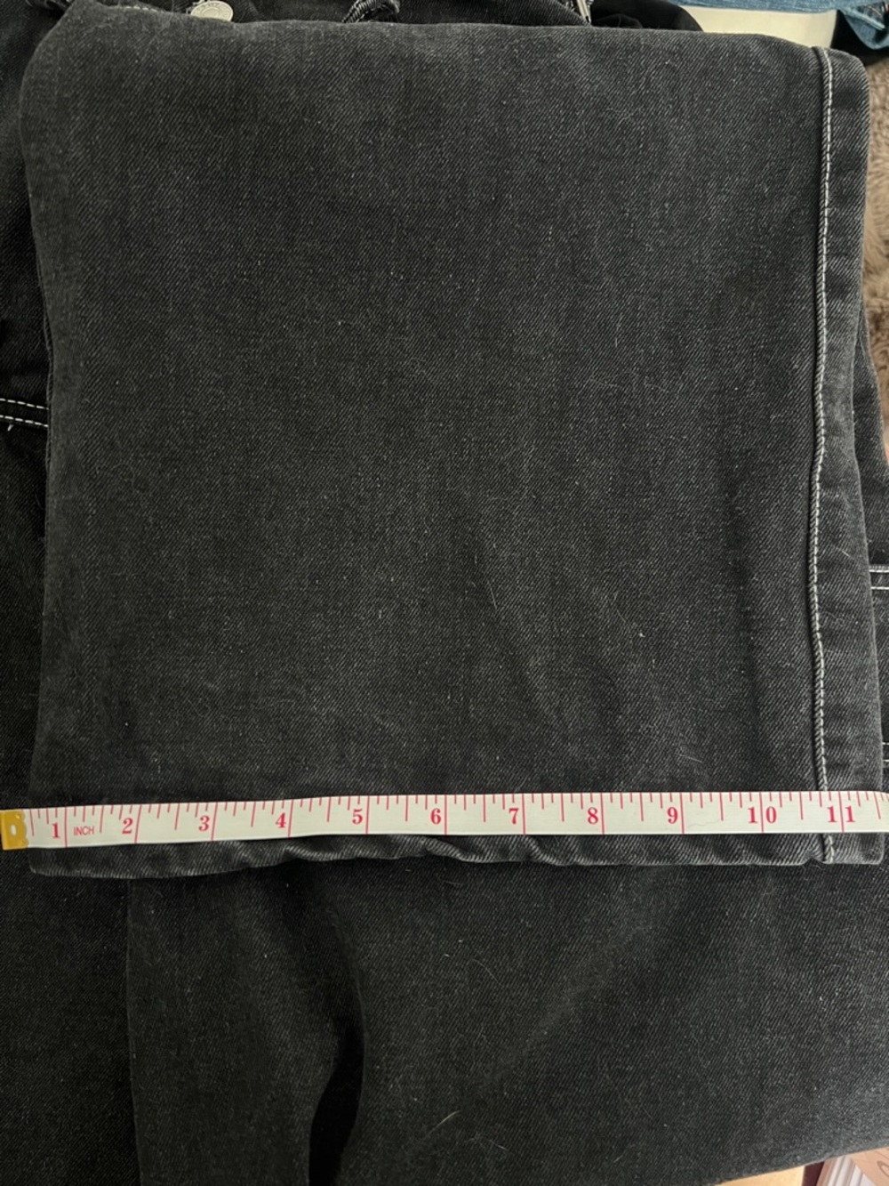Forever 21 Black Baggy Denim with White Stitching Overalls - Picture 12 of 13